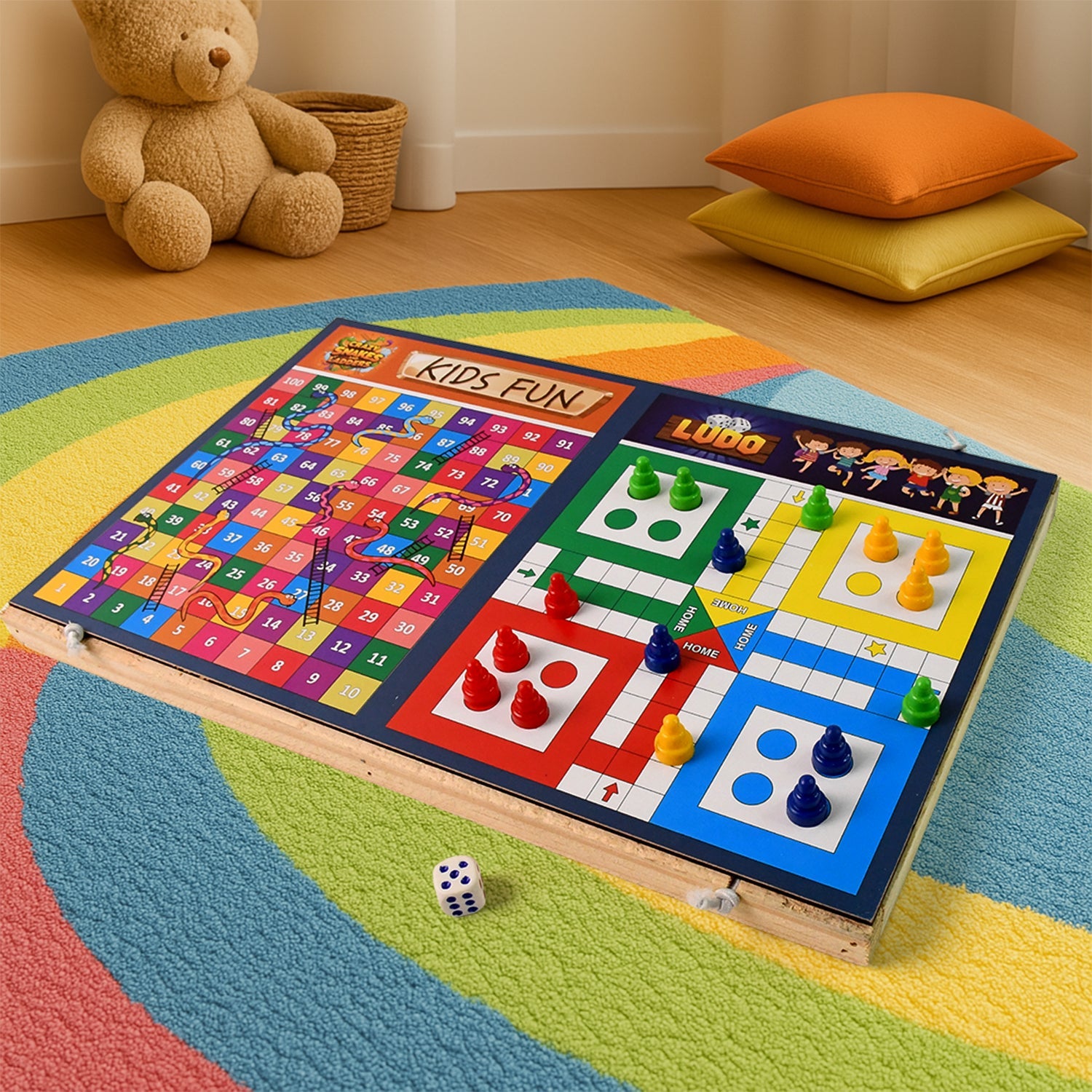 Wooden Board Game Set – Ludo, Snakes & Ladders, and Desktop Football (3-in-1) Wooden Board Game Set – Ludo, Snakes & Ladders, and Desktop Football (3-in-1)